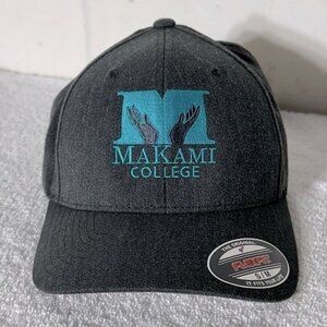 Makami College Grey Teal Embroidered Flex Fit Hat S/M